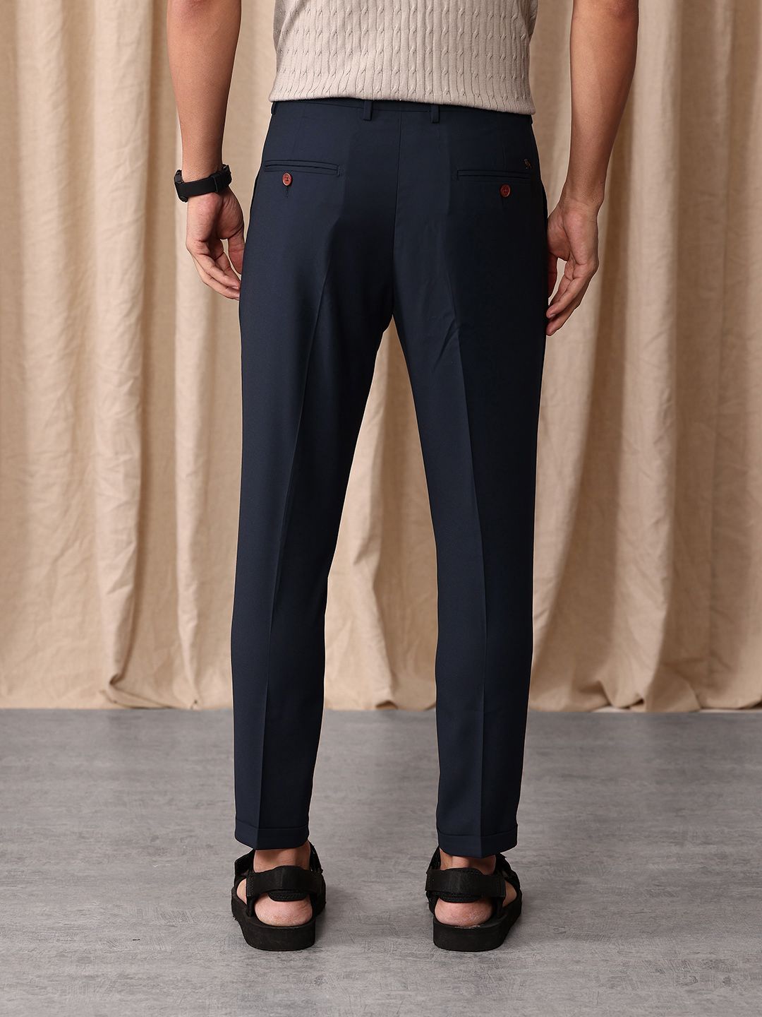 Mr Bowerbird Men Tailored Fit Vintage Pleated Trousers