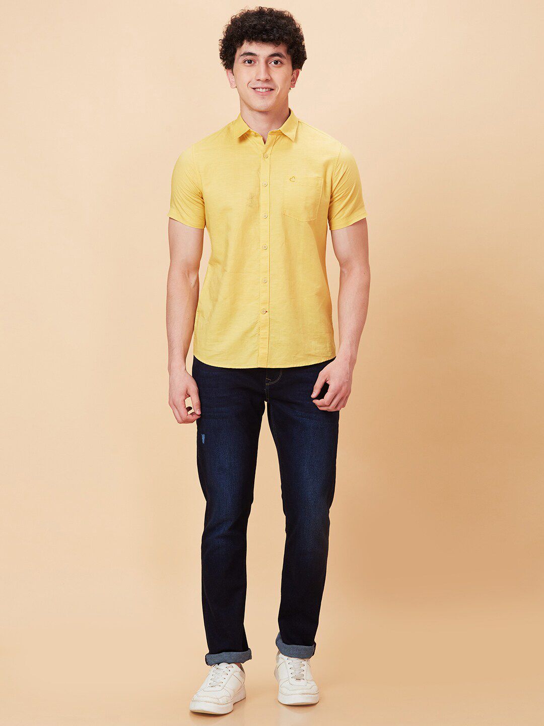 Being Human Spread Collar Slim Fit Cotton Casual Shirt