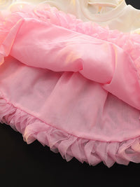 YK Floral Girls Bow Detail Fit & Flare Dress
