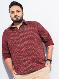 The Indian Garage Co Plus Size Micro Ditsy Printed Cotton Casual Shirt
