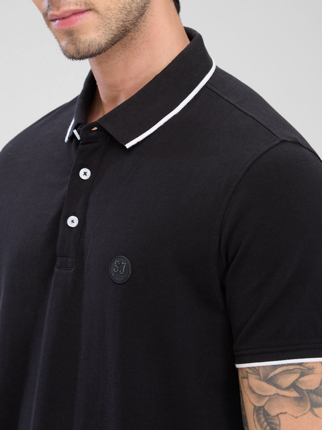 SPYKAR Men Polo Collar Solid Slim Fit T-shirt