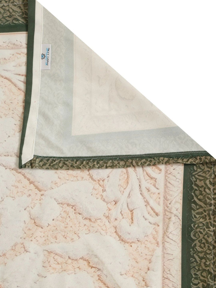 Moda Rapido X KLOTTHE Cream-Coloured & Green Floral 400 TC King Bedsheet with 2 Pillow Covers