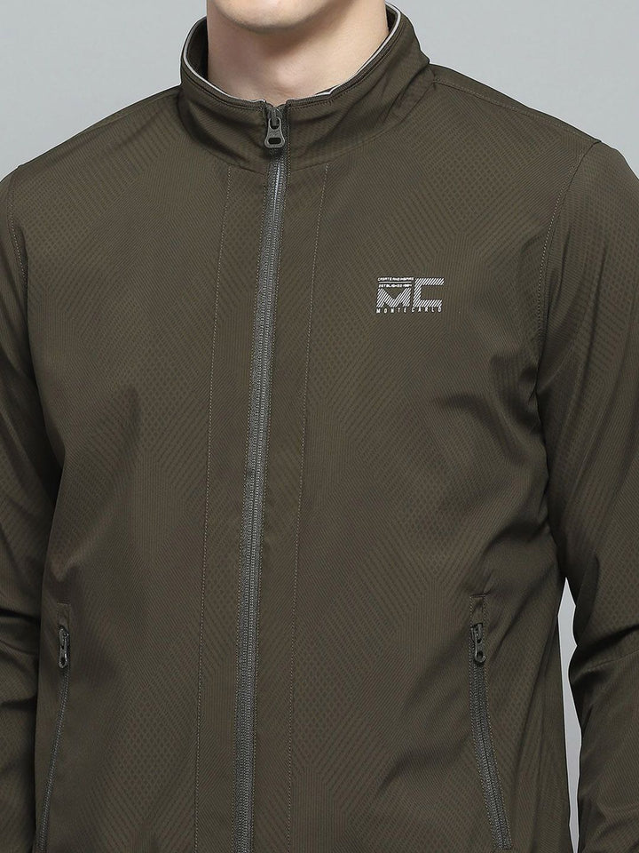 Monte Carlo Men Mock Collar Solid Casual Lightweight Bomber Jacket