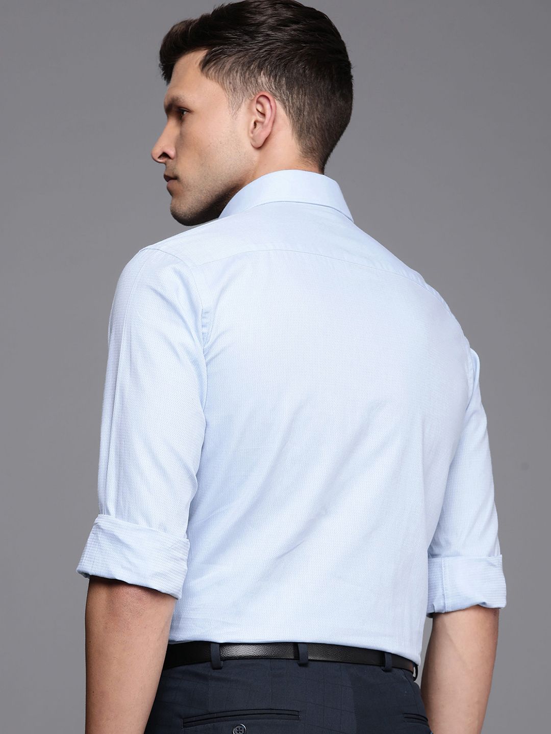 Raymond Self Design Slim Fit Pure Cotton Formal Shirt