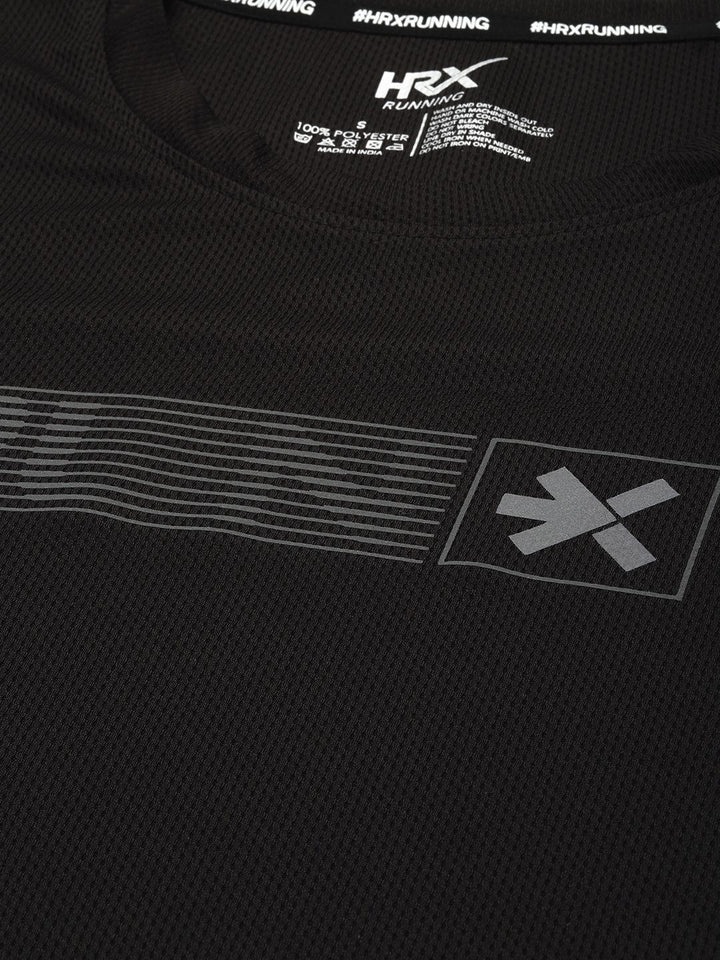 HRX by Hrithik Roshan Self Design Rapid-Dry Antimicrobial Running T-shirt