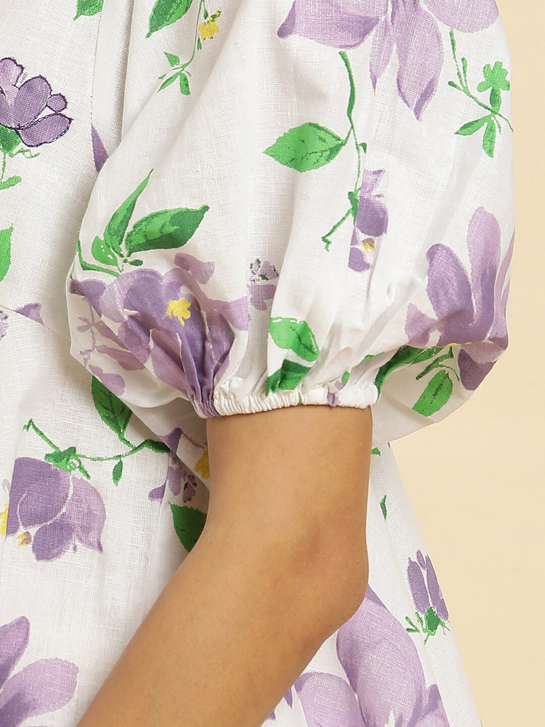 W Floral Printed Cotton A Line Top