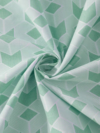 Moda Rapido X KLOTTHE Green Geometric 300 TC Single Bedsheet with 1 Pillow Covers