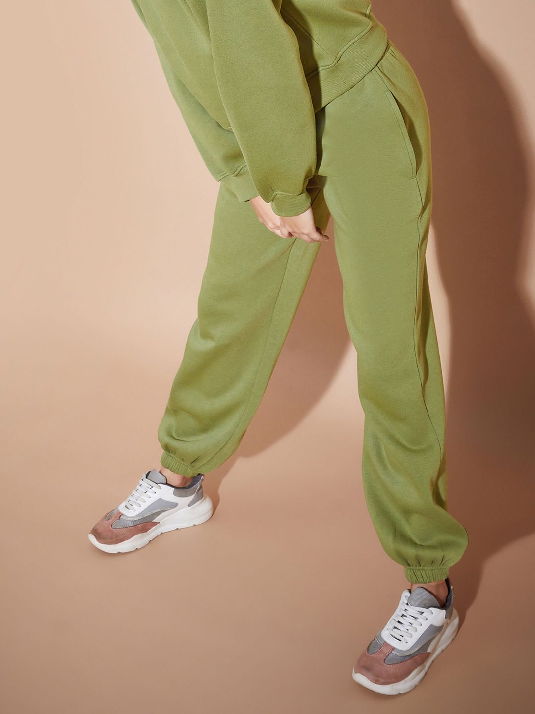SASSAFRAS BASICS Women Relaxed Fit Mid-Rise Fleece Joggers
