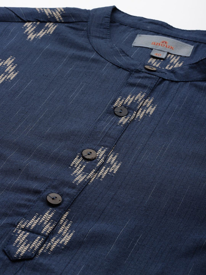 Anouk Men Woven Design Indigo Kurta