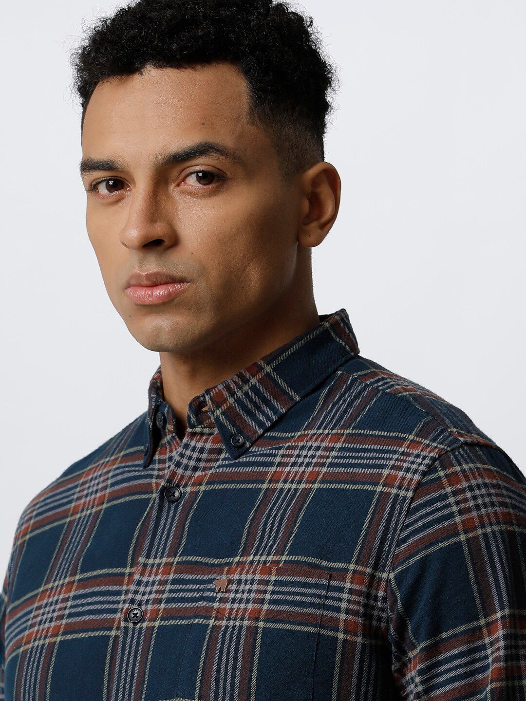 THE BEAR HOUSE Slim Fit Tartan Checks Pure Cotton Casual Shirt