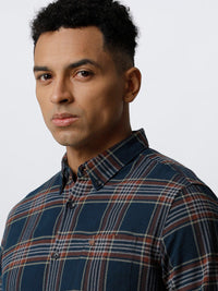 THE BEAR HOUSE Slim Fit Tartan Checks Pure Cotton Casual Shirt