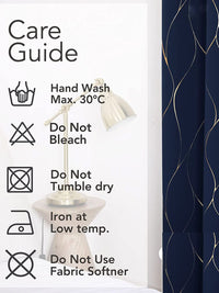 URBAN SPACE Navy Blue & Gold-Toned Printed Black Out Window Curtain