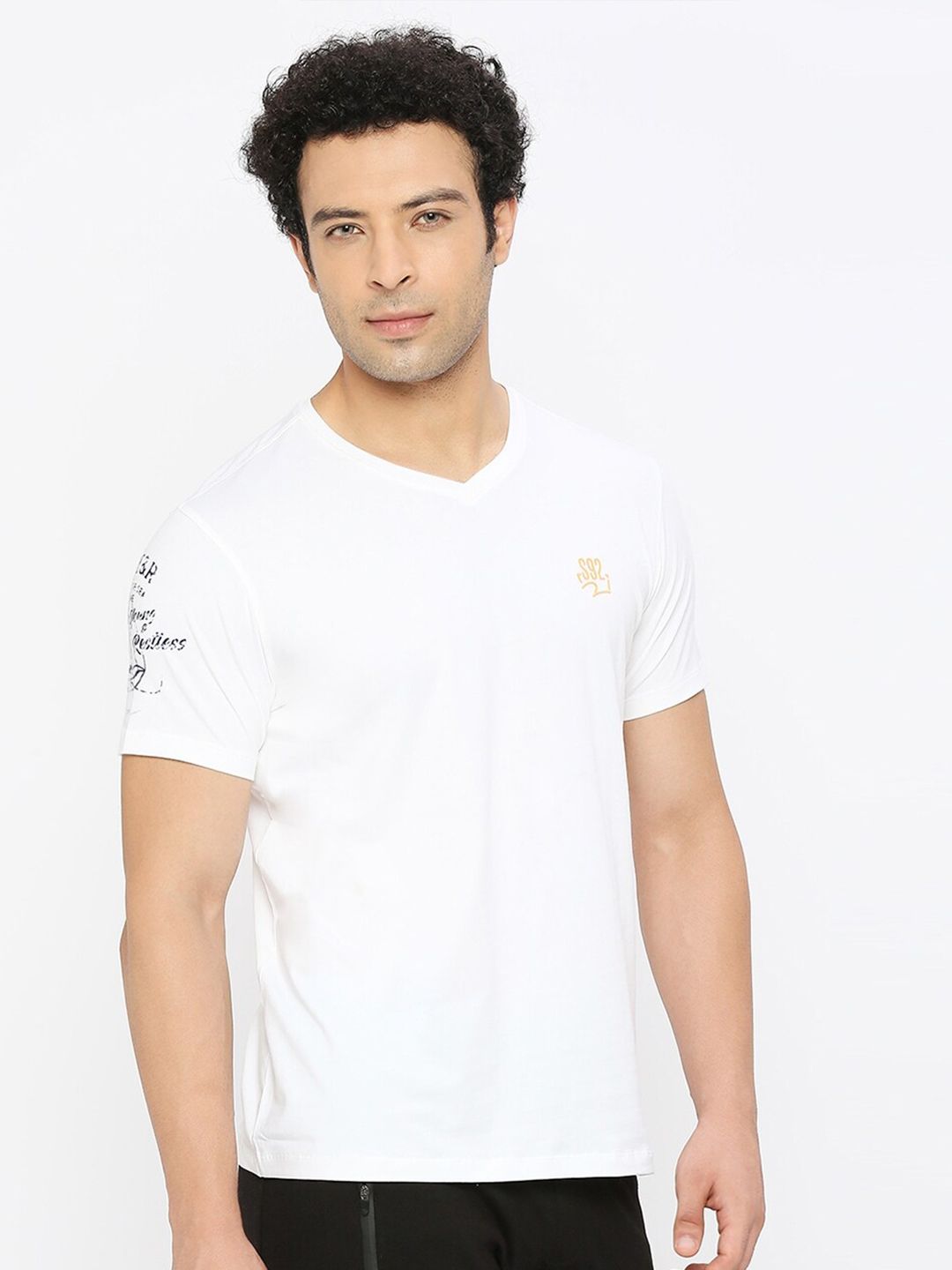 SPYKAR V-Neck Short Sleeves Cotton T-shirt