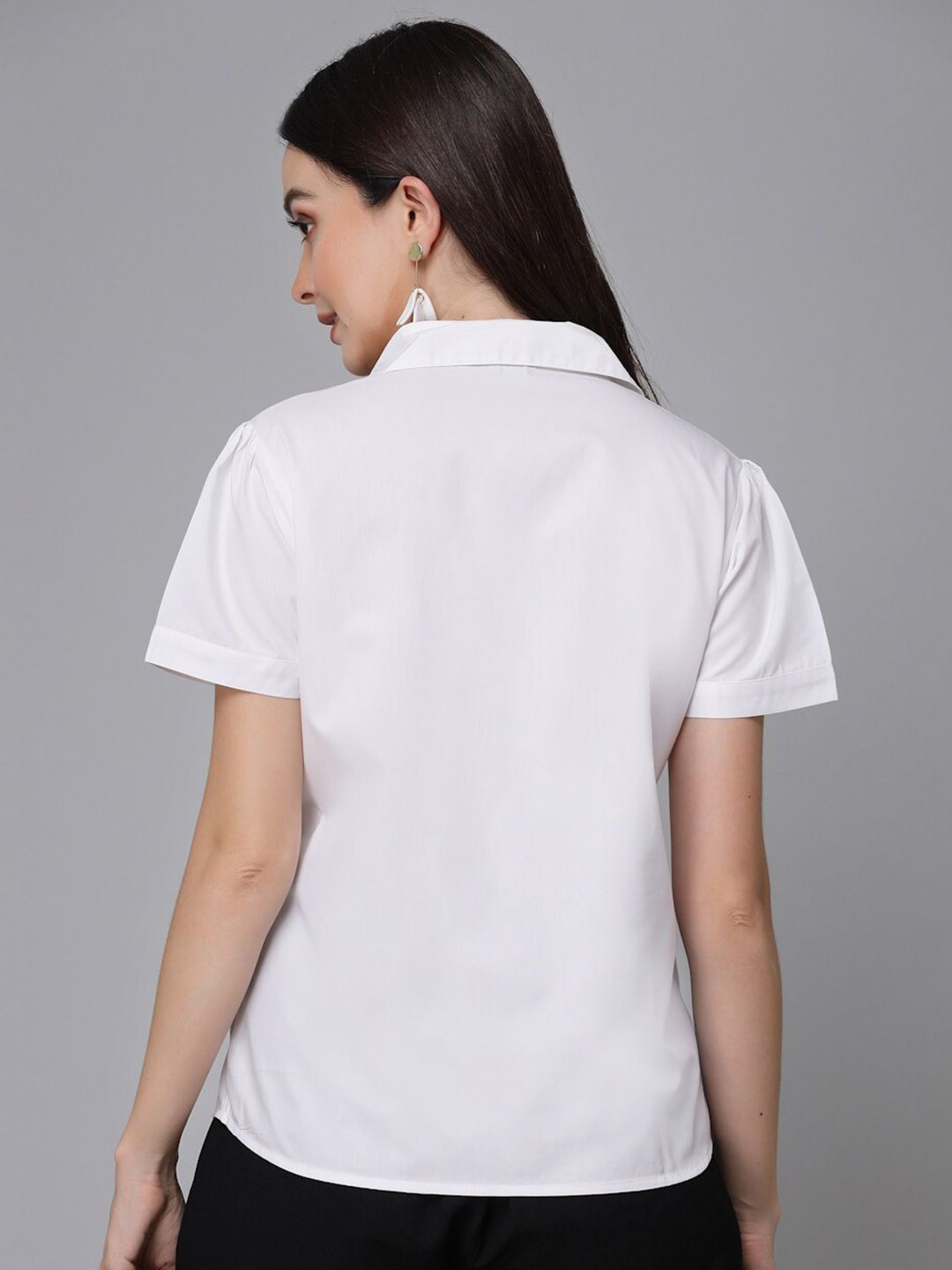 Style Quotient White Spread Collar Smart Cotton Formal Shirt