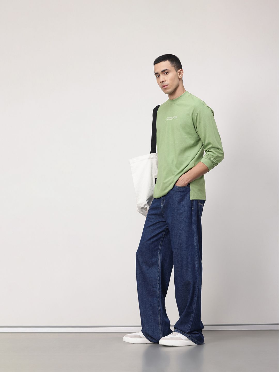 ether Zen Cotton Printed Drop-Shoulder Sleeves Relaxed Fit T-shirt