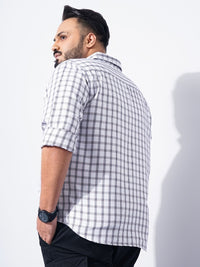 The Indian Garage Co Plus Size Windowpane Checked Cotton Casual Shirt
