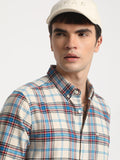 THE BEAR HOUSE Slim Fit Tartan Checks Opaque Checked Cotton Casual Shirt