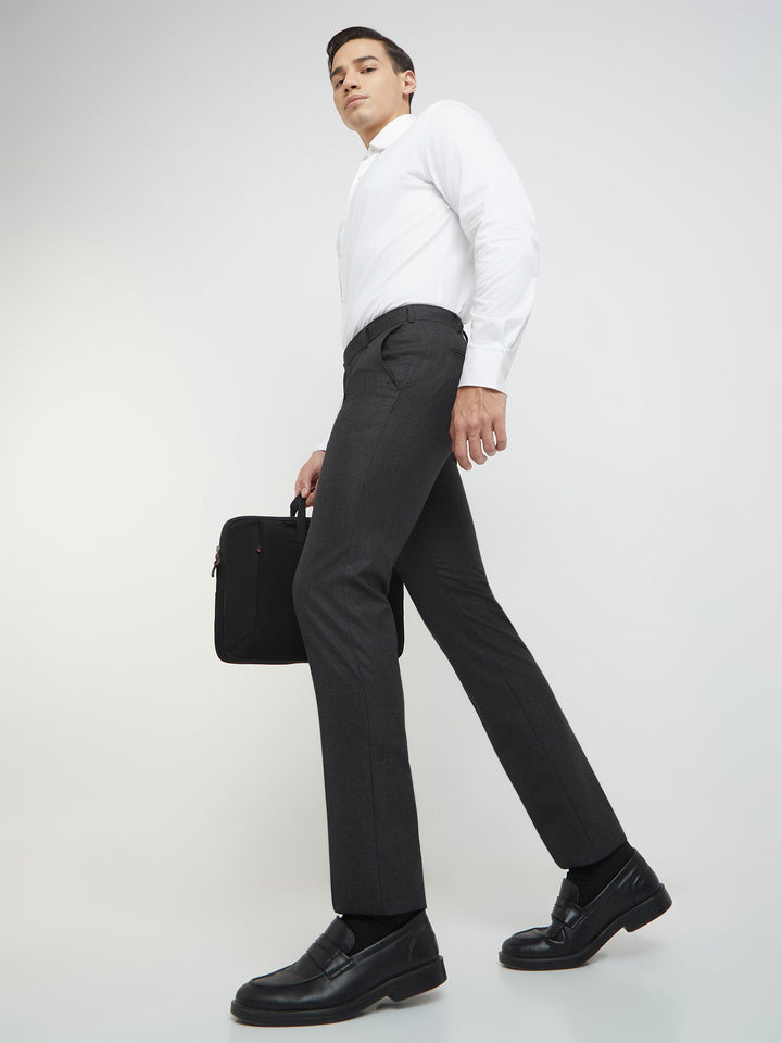Raymond Men Textured Slim Fit Formal Trousers