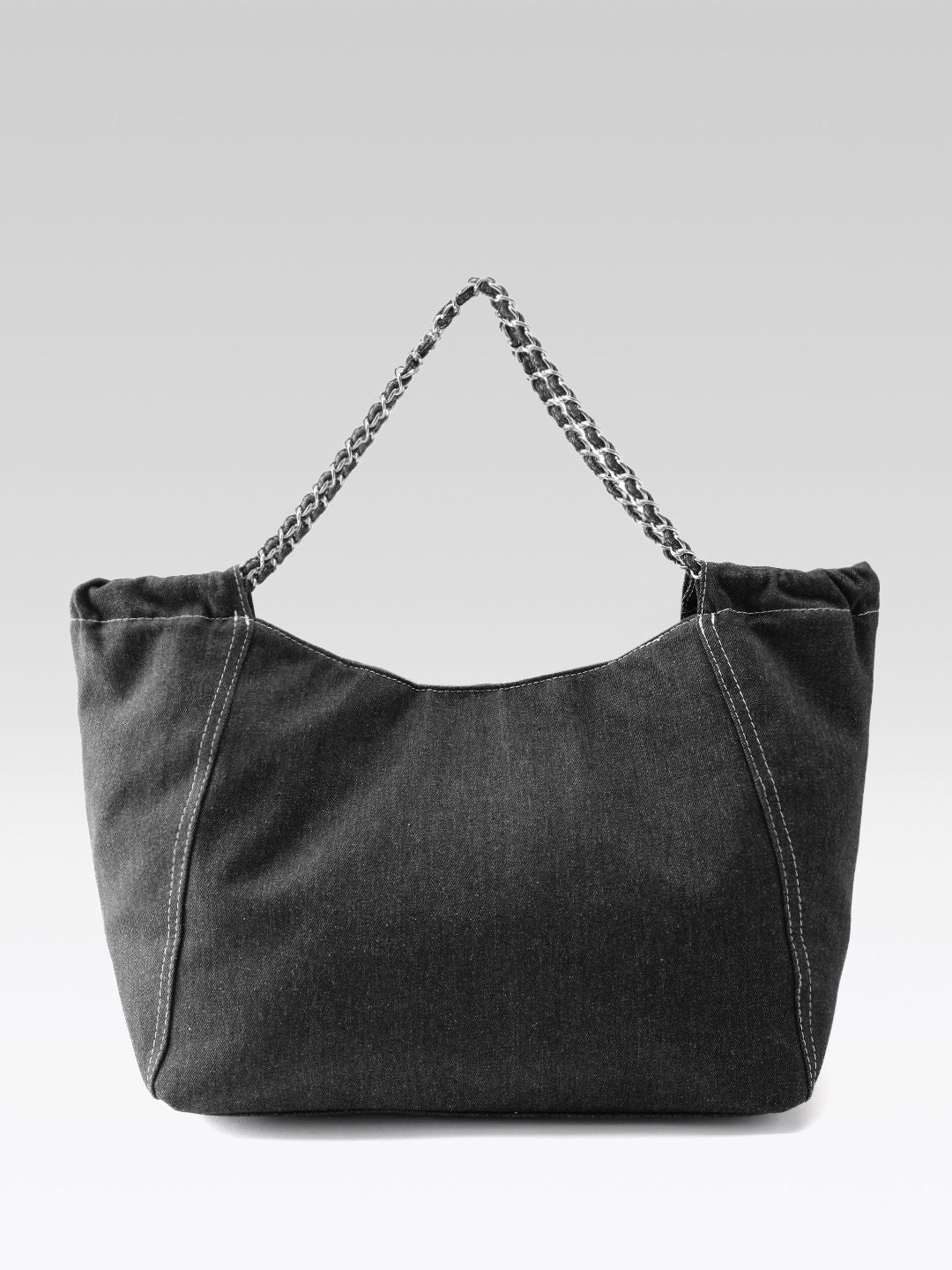 Lino Perros Denim Structured Shoulder Bag
