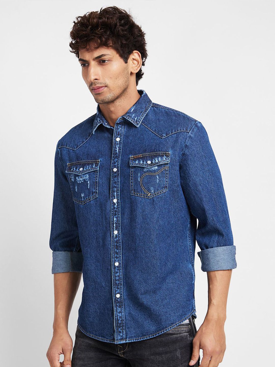 Being Human Men Slim Fit Opaque Faded Casual Shirt