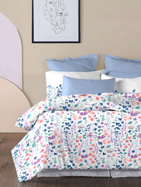 MYTRIDENT Sussana Soft Comfort Flat 210TC King Pure Cotton 1 Bedsheet with 2 Pillow Covers