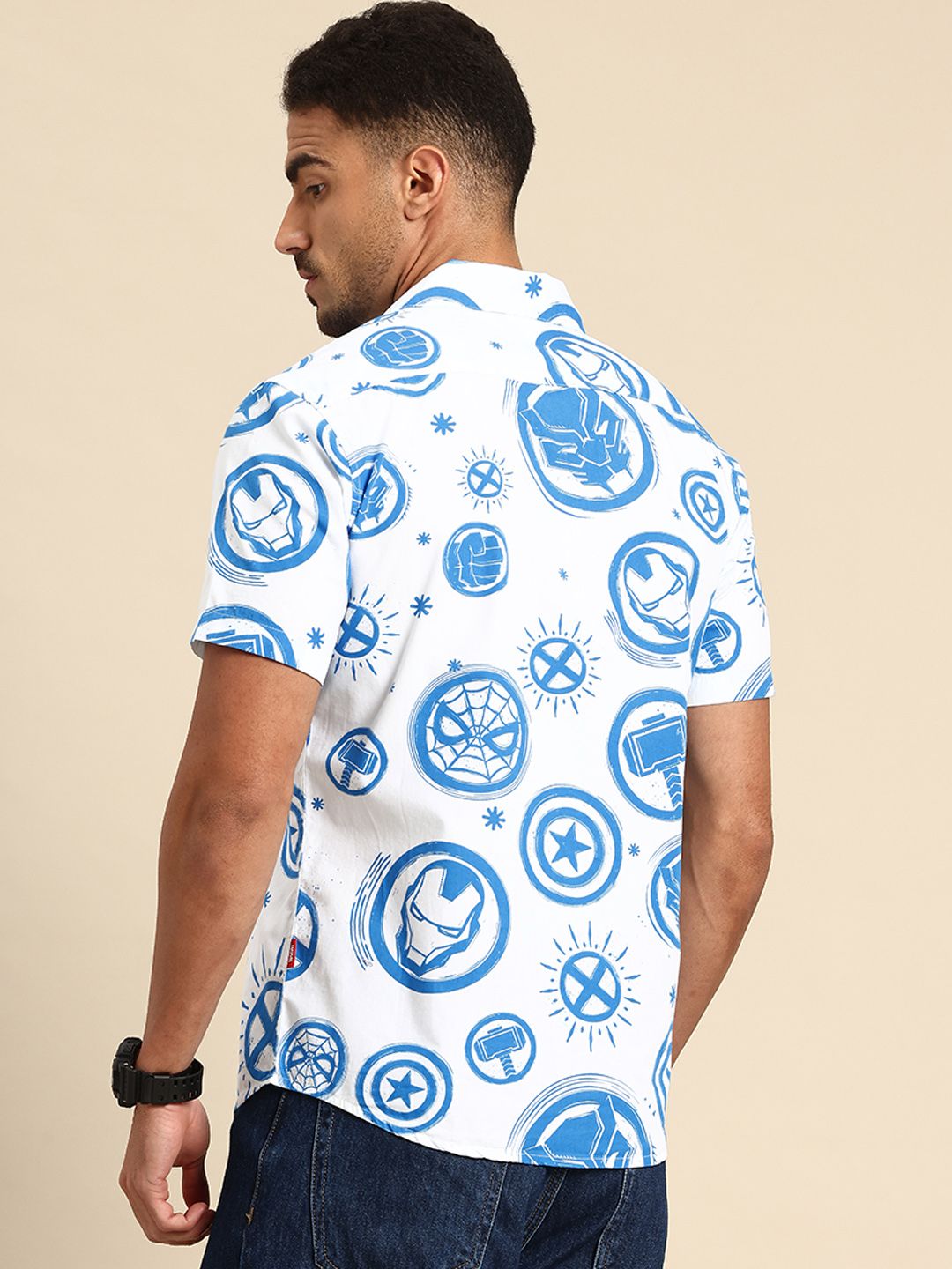 Being Human Marvel Printed Pure Cotton Casual Shirt