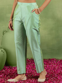 Gerua By Libas Women Ethnic Motifs Yoke Design Regular Kurta with Trousers & With Dupatta