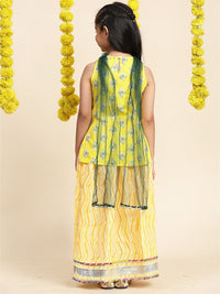 Cutiekins Girls Paisley Printed Cotton Ready to Wear Lehenga & Blouse With Dupatta