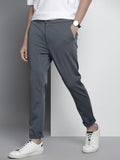 The Indian Garage Co Men Textured Slim Fit Trousers