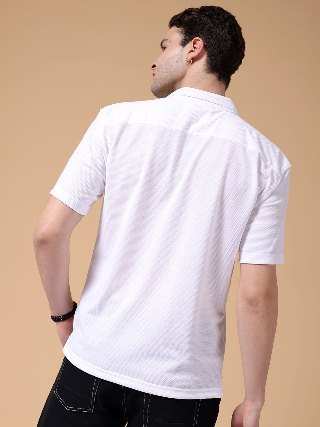 The Indian Garage Co Oversized Textured Casual Shirt
