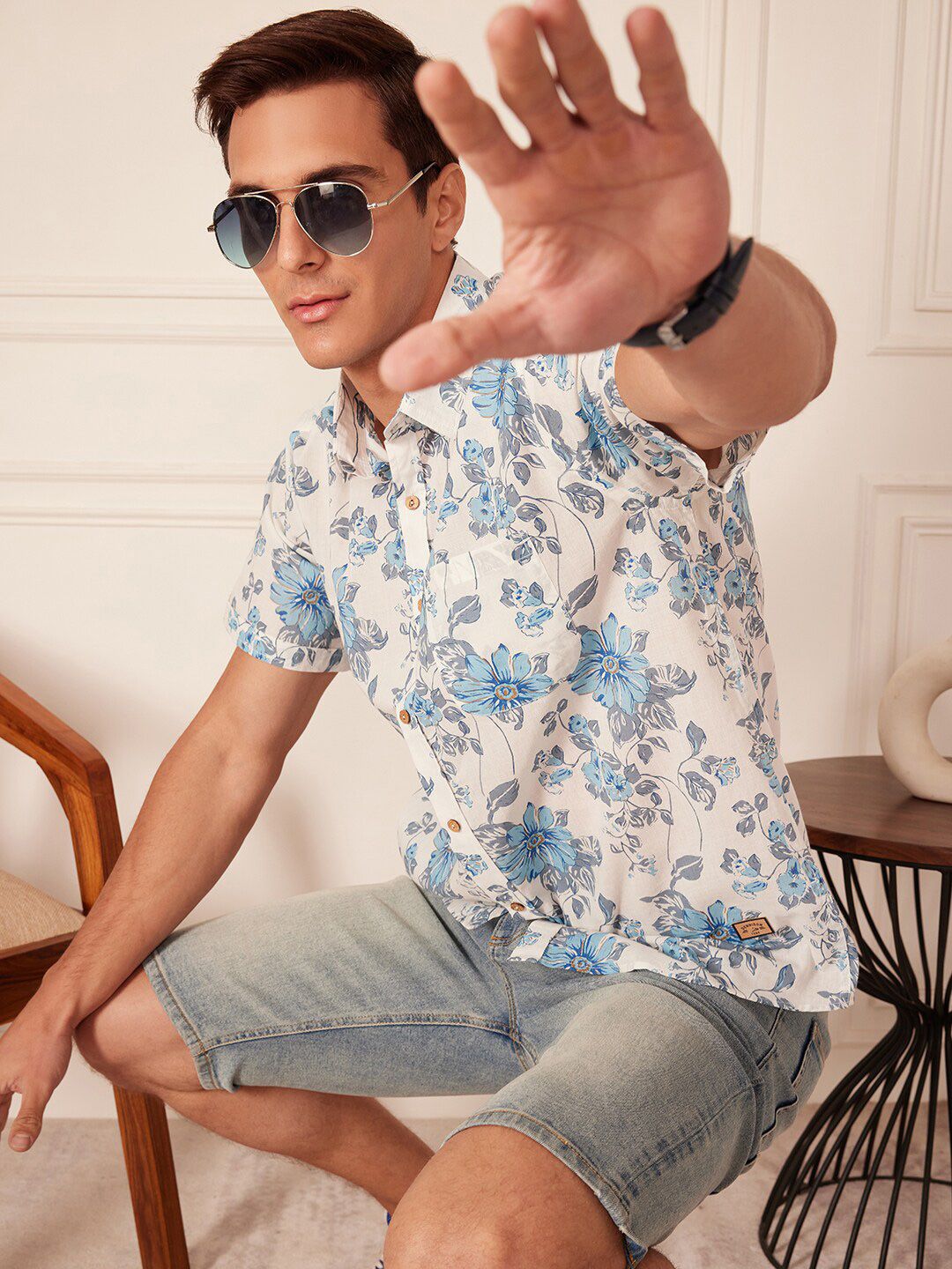 DENNISON Men Smart Block Printed Casual Shirt