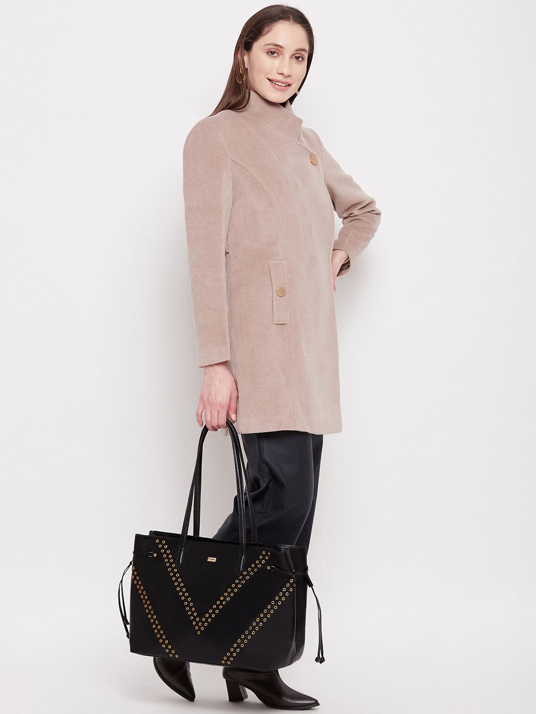 Berrylush Embellished Oversized Structured Shoulder Bag