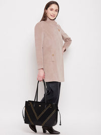 Berrylush Embellished Oversized Structured Shoulder Bag