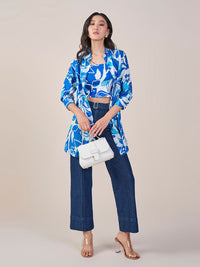 AND Floral Print Cotton Shirt Style Longline Cotton Top