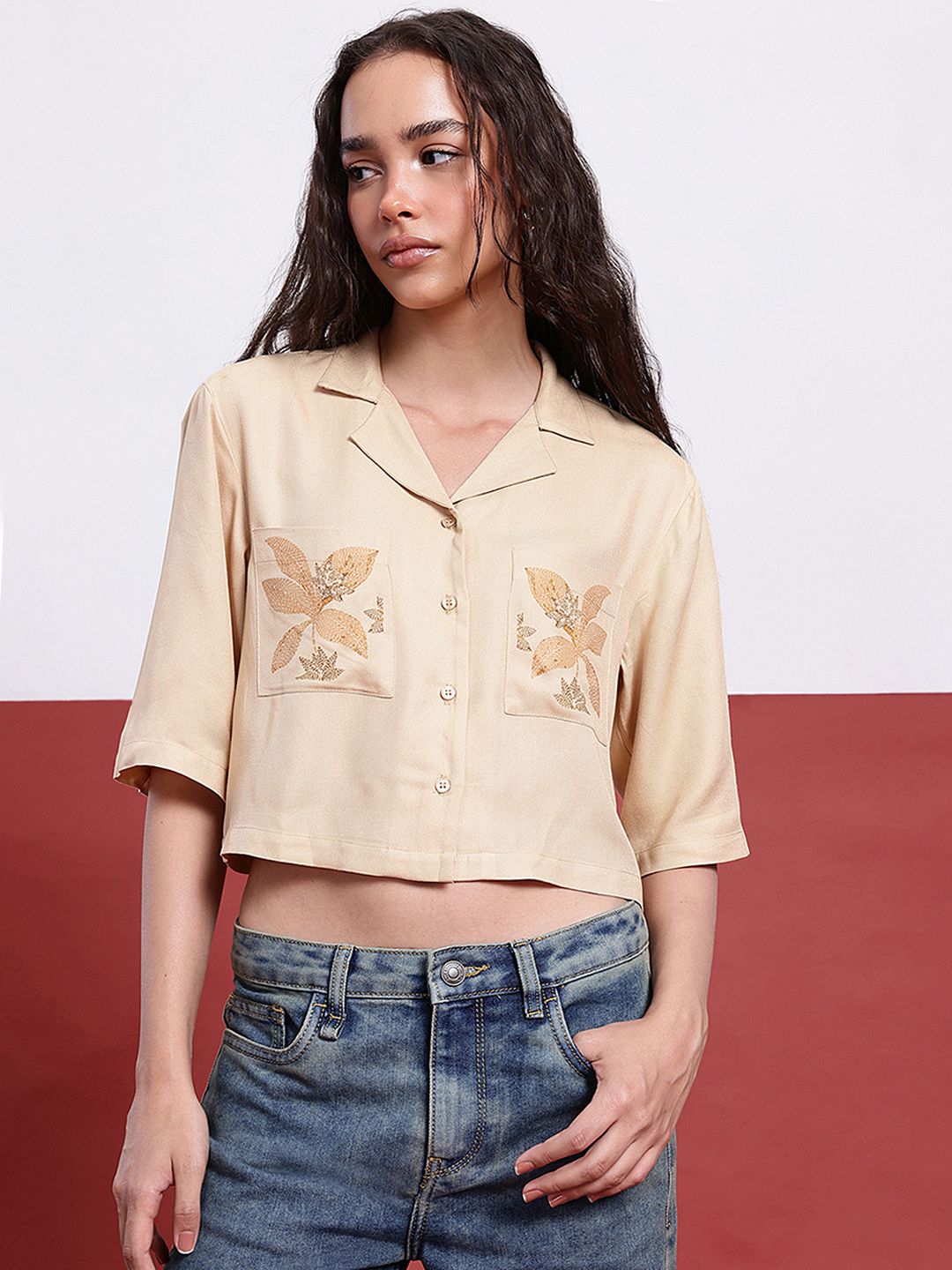 DressBerry Floral Printed Pocket Shirt