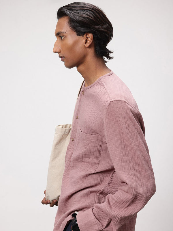 ether Zen Pure Cotton Crinkled Relaxed Shirt