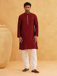 SOJANYA Paisley Woven Design Thread Work Kurta