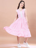 pspeaches Floral Print Fit & Flare Cotton Midi Dress