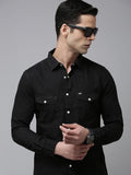 SPYKAR Men Pure Cotton Solid Opaque Casual Shirt