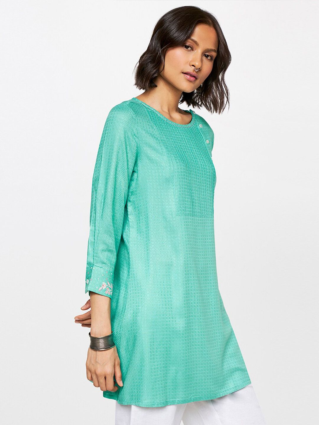 Global Desi Woven Design Viscose Tunic