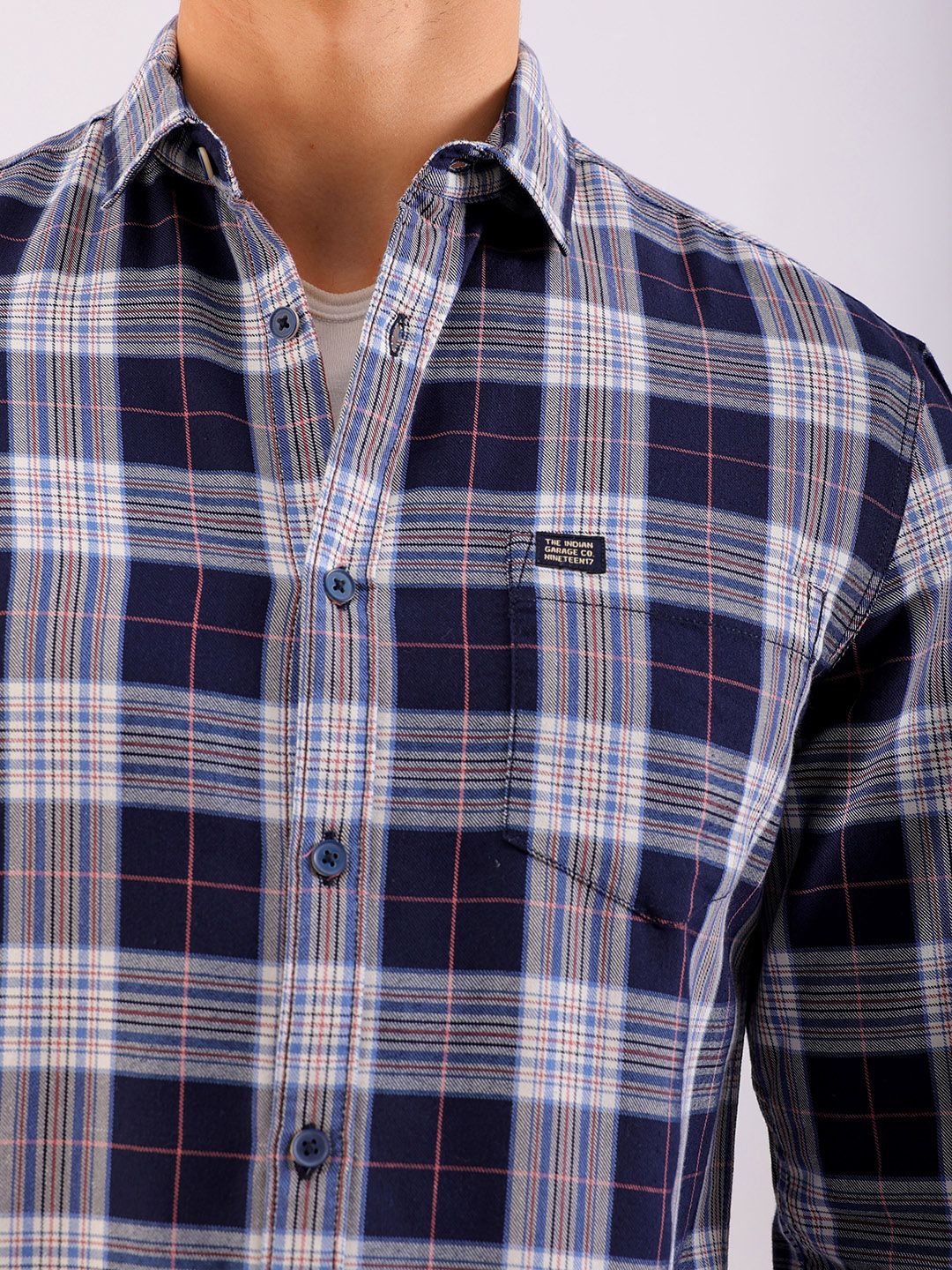 The Indian Garage Co Men Regular Fit Checked Casual Shirt
