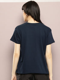 DILLINGER Women Ultra Soft Drapey Cotton Crew Neck Boxy T-Shirt