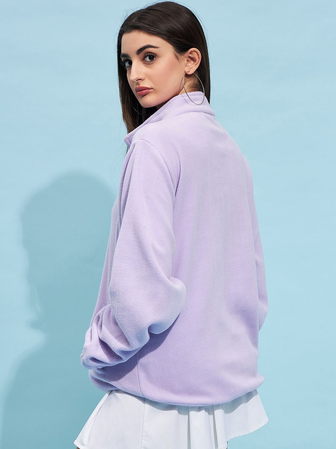 STREET 9 Lavender Mock Collar Oversized Sweatshirt