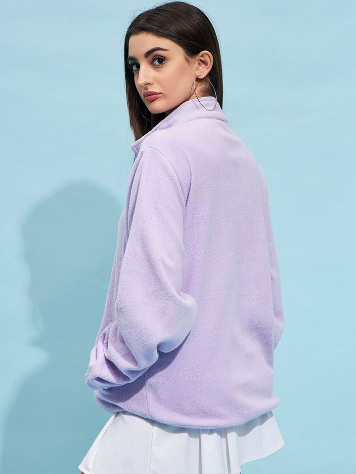 STREET 9 Lavender Mock Collar Oversized Sweatshirt