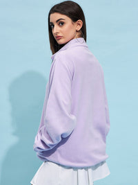 STREET 9 Lavender Mock Collar Oversized Sweatshirt