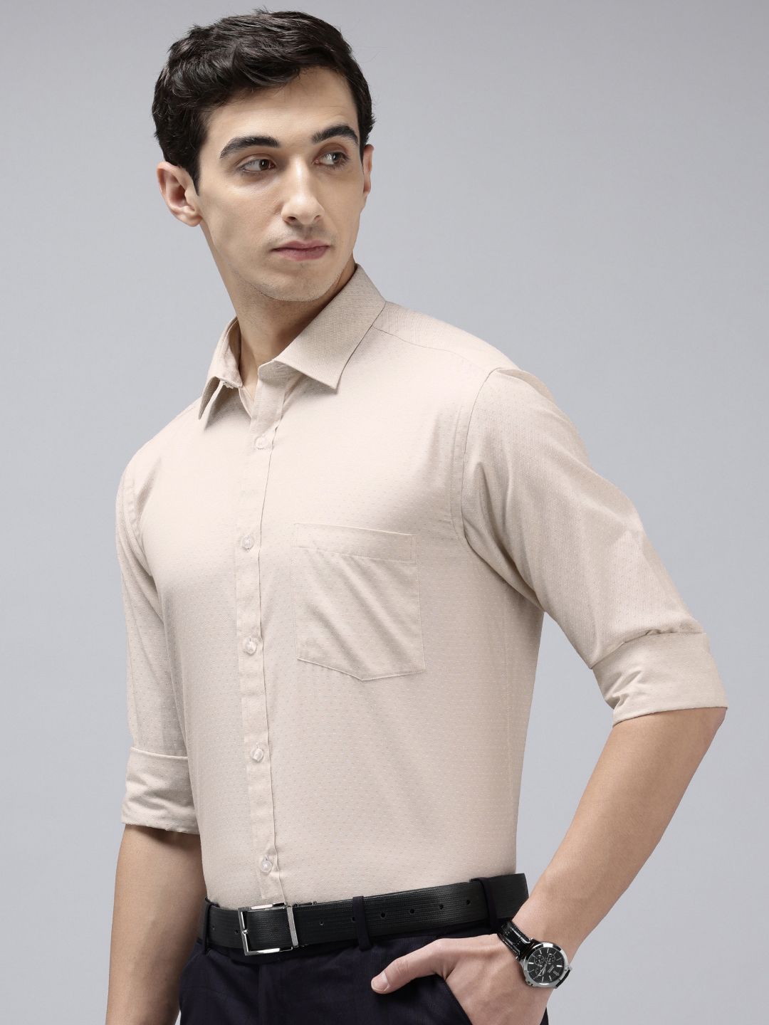 Park Avenue Slim Fit Self Designed Formal Shirt