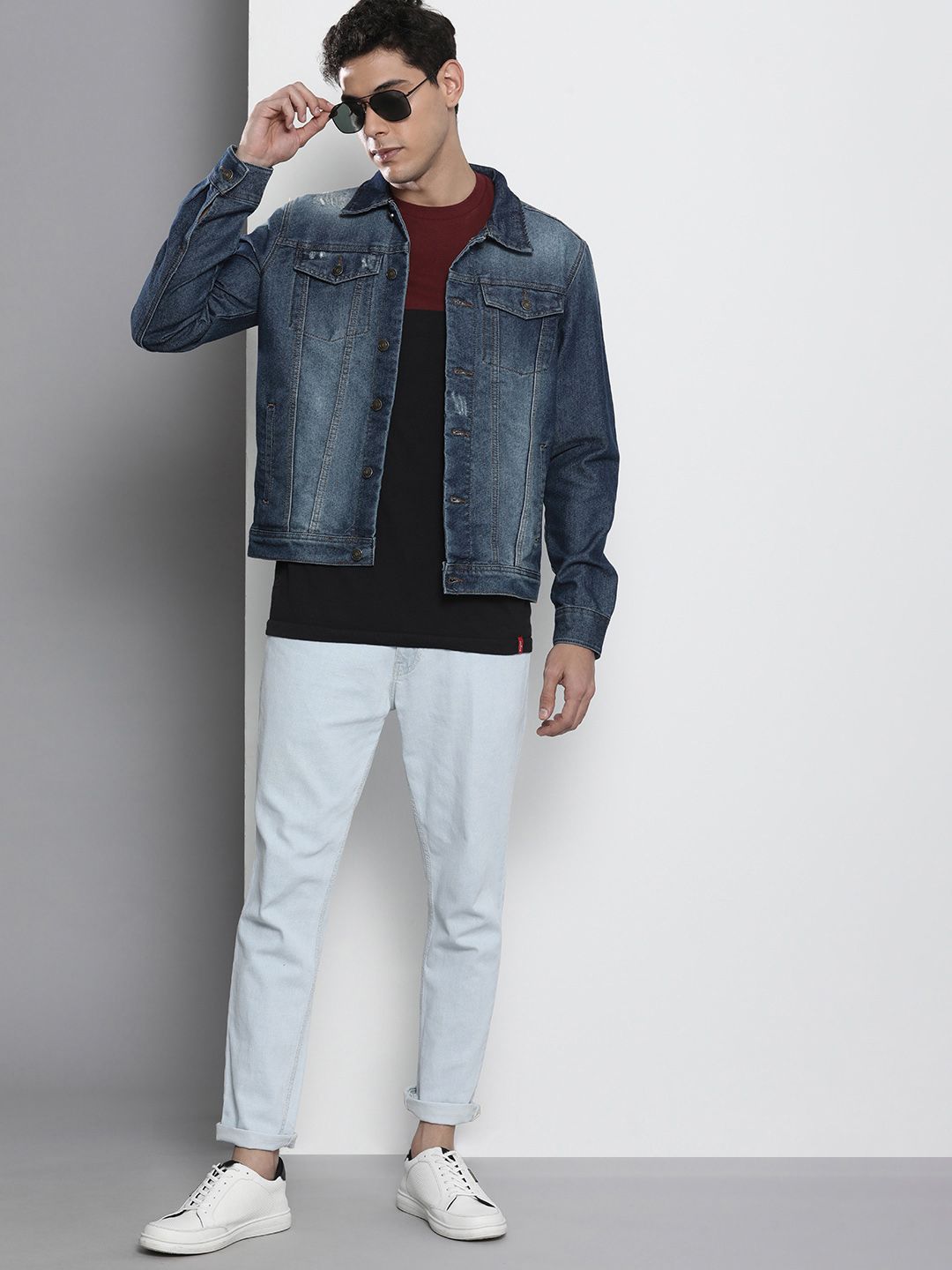 The Indian Garage Co Washed Slim Fit Trucker Jacket