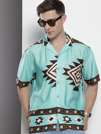 The Indian Garage Co Geometric Printed Drop-Shoulder Sleeves Relaxed Fit Casual Shirt