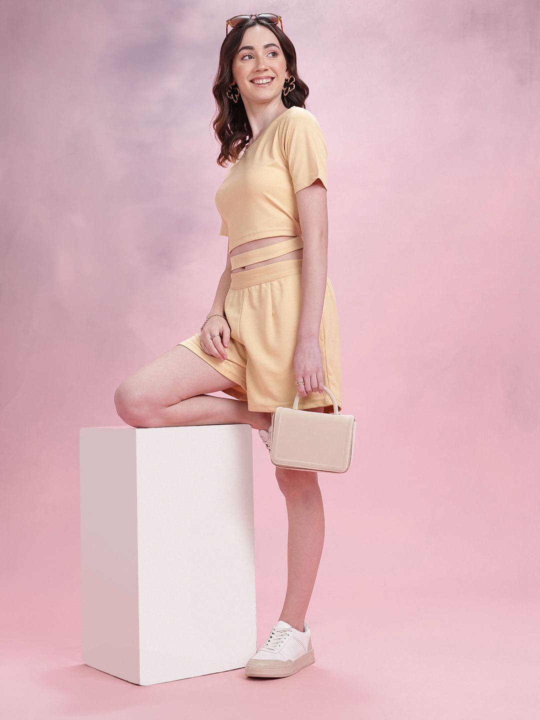 DressBerry Cut-out Detail Top with Shorts Co-Ord Set
