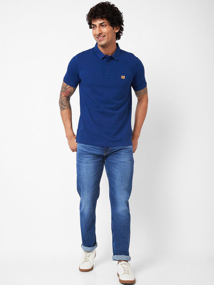 SPYKAR Men Relaxed Fit Clean Look Whiskers Cotton Jeans